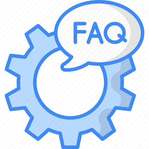 Faq, question, support, help, service, technical faq, gear icon icon - Download on Iconfinder