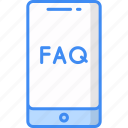 faq, question, support, help, service, mobile, online faq icon