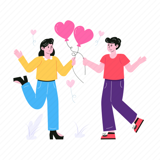 Valentine, couple, spouse, lovely couple, in love, romantic couple, romance illustration - Download on Iconfinder