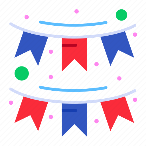 American, buntings, decoration, garland, party icon - Download on Iconfinder