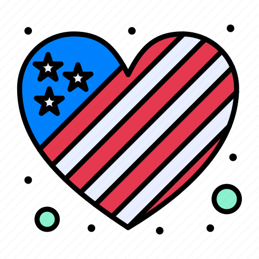 American, flag, heart, independence, july, love, of icon - Download on Iconfinder
