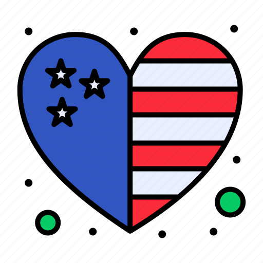 Country, flag, heart, independence, july, of, usa icon - Download on Iconfinder