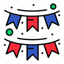 american, buntings, decoration, garland, independence, july, of, party, usa