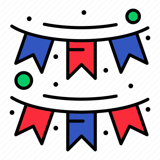 American, buntings, decoration, garland, independence, july, of icon - Download on Iconfinder