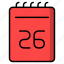 26 dec, appointment, calendar, date icons 