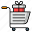 buy, cart, gift, order, present, purchase, shopping, surprise, trolley icon 