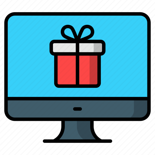 Laptop, online, shop, shopping, gift, store, gift box icon - Download on Iconfinder
