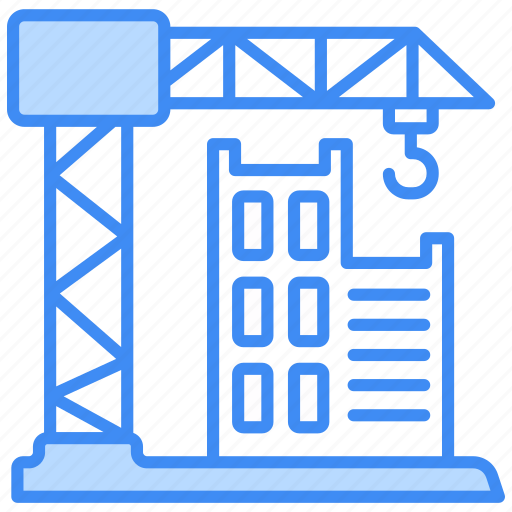 Construction site, construction, building, architecture, house, under-construction, crane icon - Download on Iconfinder