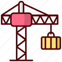 crane, construction, lifter, hook, vehicle, building, machine, equipment, truck
