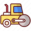 road roller, construction, vehicle, bulldozer, roller, road, asphalt-roller, construction-vehicle, soil-compactor