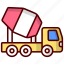 concrete mixer, cement-mixer, construction, truck, cement-truck, mixer-truck, concrete, vehicle, mixer 