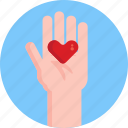 love, donate, hand, share, valentine
