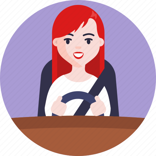 Driving, female, drive, steering wheel icon - Download on Iconfinder