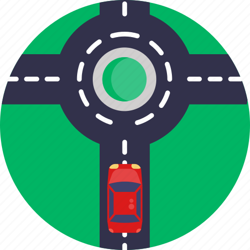 Driving, roundabout, highway, car, vehicle icon - Download on Iconfinder