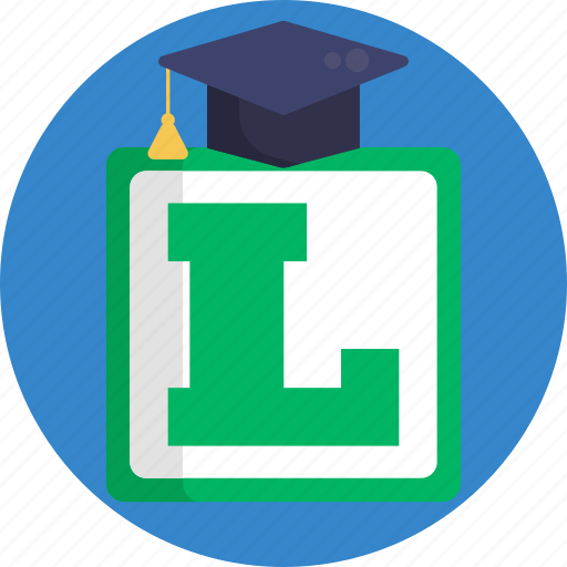 Driving, school, graduate, learner, sign, symbol icon - Download on Iconfinder