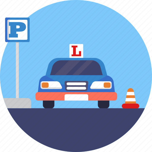 Park sign, learner sign, car, safety cone icon - Download on Iconfinder