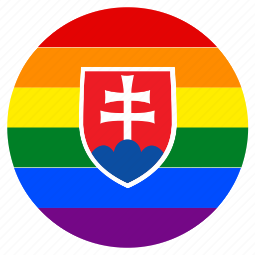 Circle, flag, gay, lgbt, pride, rainbow, slovakia icon - Download on Iconfinder