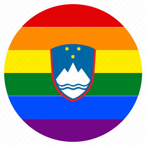Circle, flag, gay, lgbt, pride, rainbow, slovenian icon - Download on Iconfinder