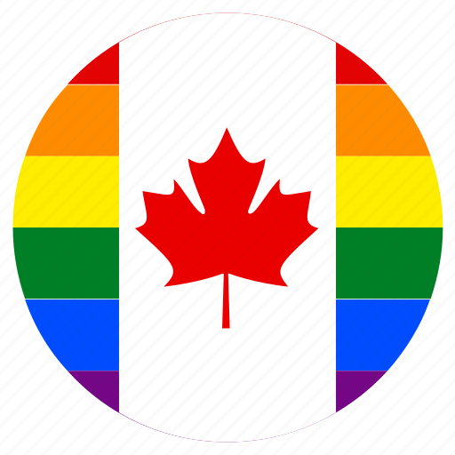 Canada, circle, flag, gay, lgbt, pride, rainbow icon - Download on Iconfinder