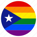 circle, flag, gay, lgbt, pride, puerto rico, rainbow