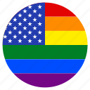 circle, flag, gay, lgbt, pride, rainbow, usa