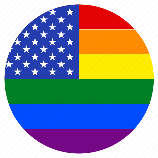 Circle Flag Gay Lgbt Pride Rainbow Usa Icon
