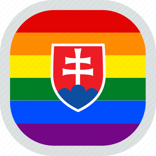 Download Flag, gay, lgbt, lgbtq, pride, rainbow, slovakia icon