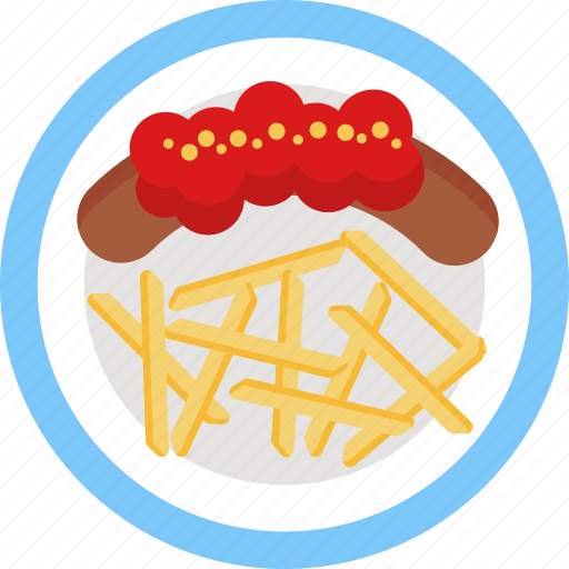 German, food, pork, sausage, fries, meal, restaurant icon - Download on Iconfinder