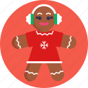 gingerbread, characters, christmas, xmas, girl, headphones