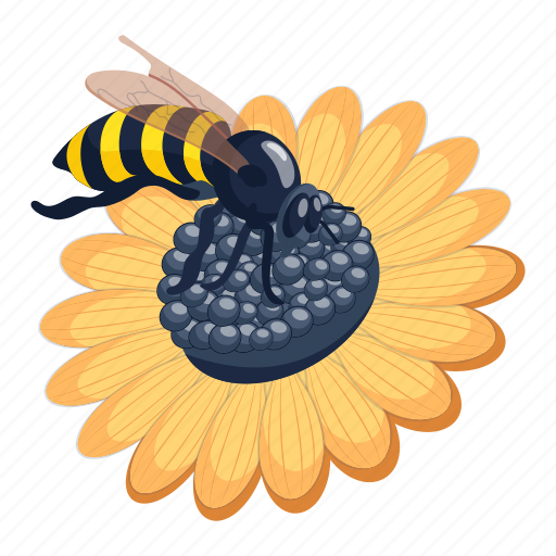 Bumblebee, flower bee, bee nectar, honeybee, sunflower icon - Download on Iconfinder