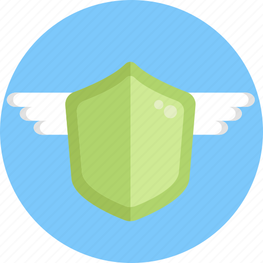 Insurance, shield, protection, wings icon - Download on Iconfinder