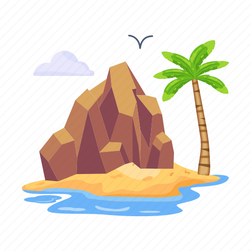 Tropical area, tropical island, beach, seashore, seaside icon - Download on Iconfinder