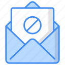 no spam, message, email, envelope, forbidden, mail icon