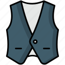 waiscoat, clothing, fashion, masculine, suit, vest, waistcoat icons