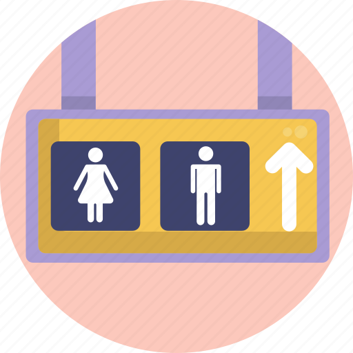 Public, female, male, sign, direction, washrooms, toilet icon - Download on Iconfinder