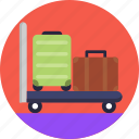 public, transport, luggage, cart, suitcase, briefcase