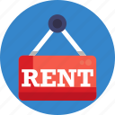 rent, sign, estate, real estate
