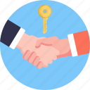 rent, agreement, handshake, real estate, key