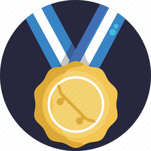 Skateboarding, medal, winner, prize, award, sports, skating icon - Download on Iconfinder