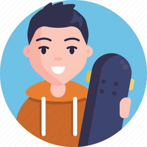 Skateboarding, skater, boy, avatar, user, profile icon - Download on Iconfinder