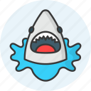 shark, attack, breach, danger, ocean, warning, wildlife icon