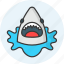 shark, attack, breach, danger, ocean, warning, wildlife icon 