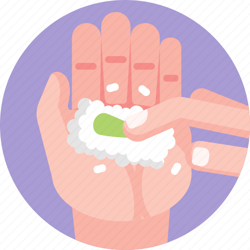 Sushi, food, healthy, japanese, lunch, rice, hand icon - Download on Iconfinder