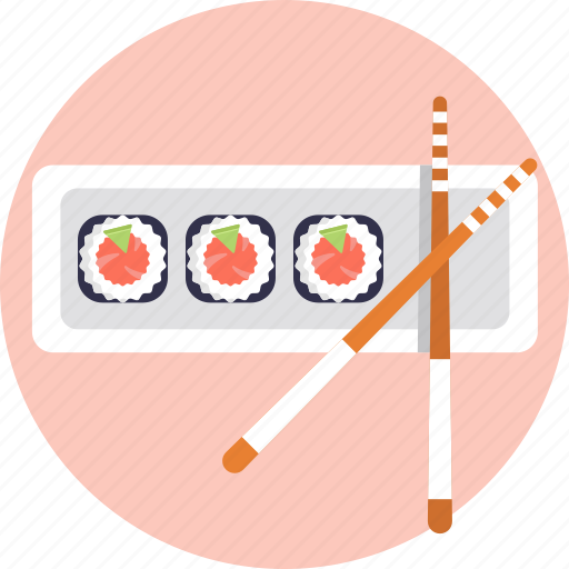 Sushi, food, healthy, japanese, lunch, rice, chopsticks icon - Download on Iconfinder