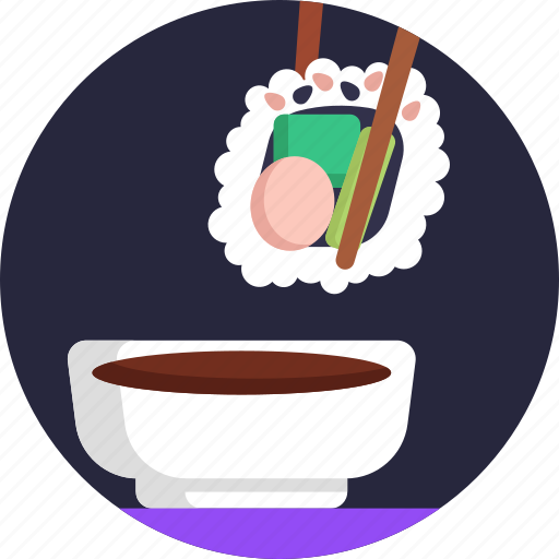 Sushi, food, japanese, lunch, rice, chopsticks, sauce icon - Download on Iconfinder