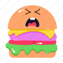 crying burger, hamburger, cute burger, fast food, junk food