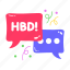 birthday wishes, birthday messages, chat bubbles, speech bubbles, birthday comments 