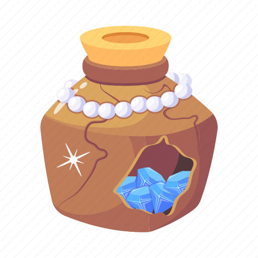 Treasure pot, treasure, diamonds, jewels, gemstones icon - Download on Iconfinder