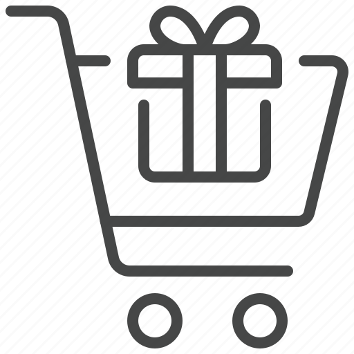 Shopping, cart, gift, box, present icon - Download on Iconfinder