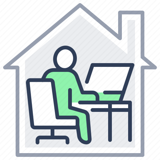 Home, house, man, office, work, workspace icon - Download on Iconfinder